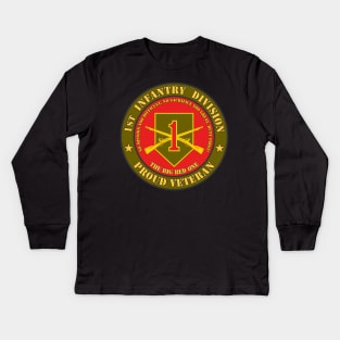 1st Infantry Division Veteran Kids Long Sleeve T-Shirt